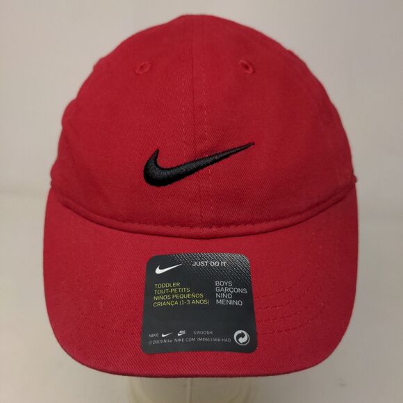 Nike Boys Toddler Strapback Hat Red Adjustable Embroidered Swoosh Logo W/Tags - Picture 2 of 10
